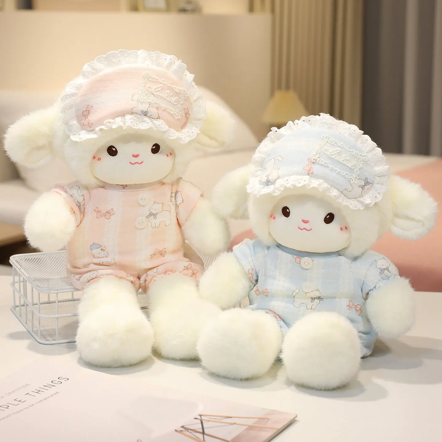 

Cute Soft Pajamas Little Sheep Plush Toys Premium Appease Doll Eye Mask Run Sheep Doll Gentle Cozy Kids Appease Doll Xmas Gift