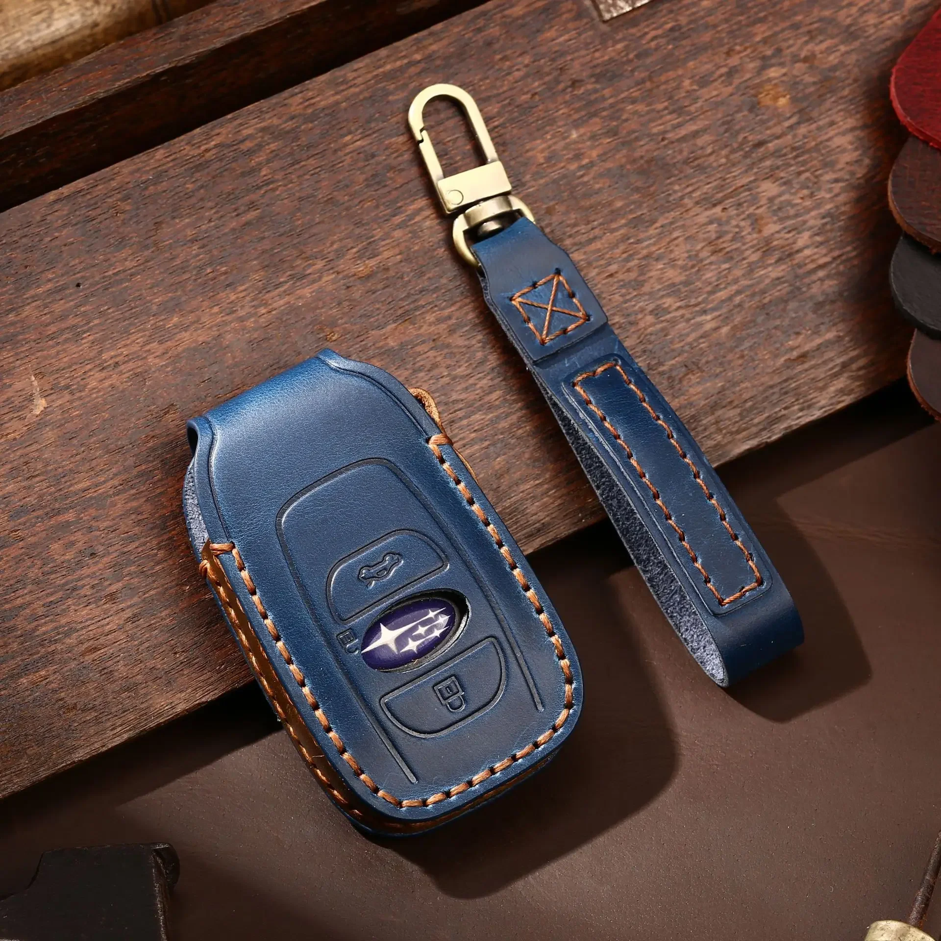 Leather Car Key Cover for Subaru Legacy XV Forester Outback BRZ SIT Accessories Auto Remote Key Shell Case Protector Covers