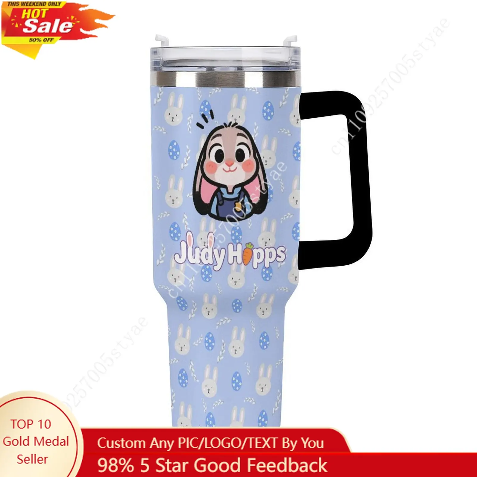

Judy Hopps Insulated Water Bottle Disney Cartoon Custom Design Your Personal Text Images Car Cup Travel Water Bottle 40 Oz