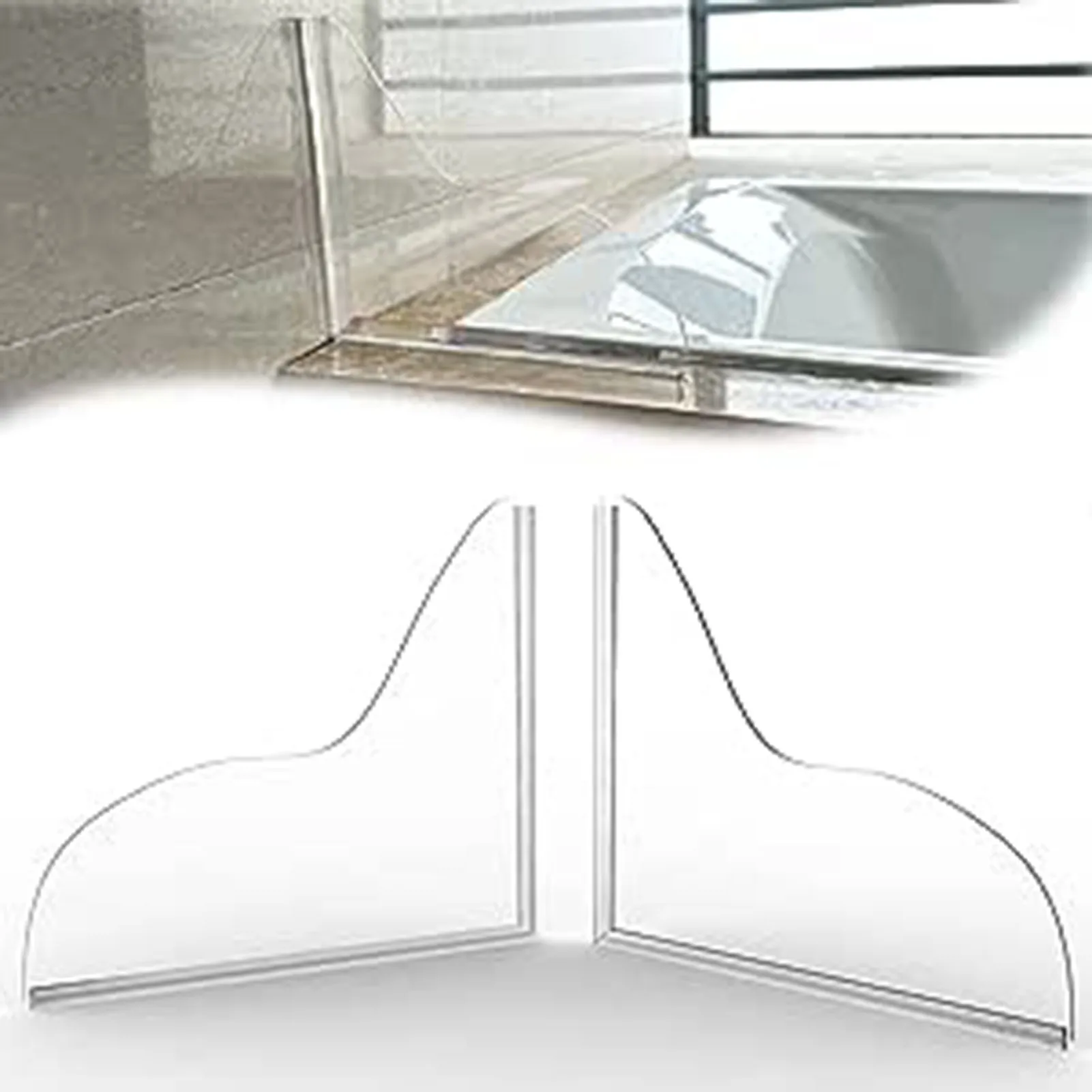 2PCS Transparente Spritzwassergeschützte Schallwand Einfache Installation Spritzwasserschutz für Handwaschbecken Küchenspüle Badezimmerzubehör