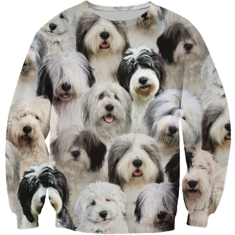 Cute Cat Dog Shiba Inu Sweatshirt Trendy Fall And Winter Loose Comforts Pullover Sportwear Longsleeved Tops Men Women Chlidren