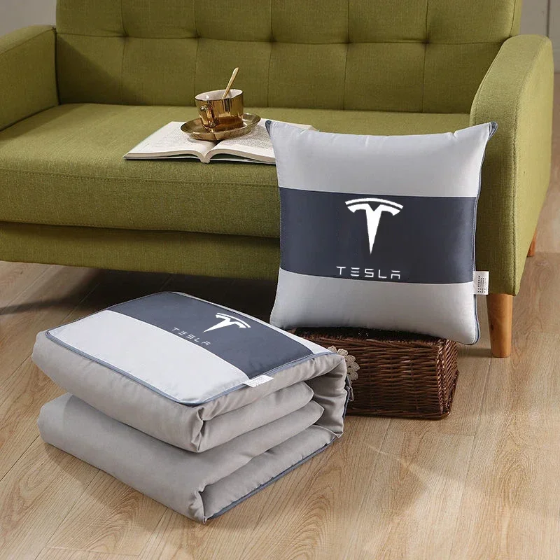 

Car Seat Cushion Quilt Blankets Throw Pillow Two-in-one for Tesla Model S X Y 3 Roadster Cybertruck Accessories
