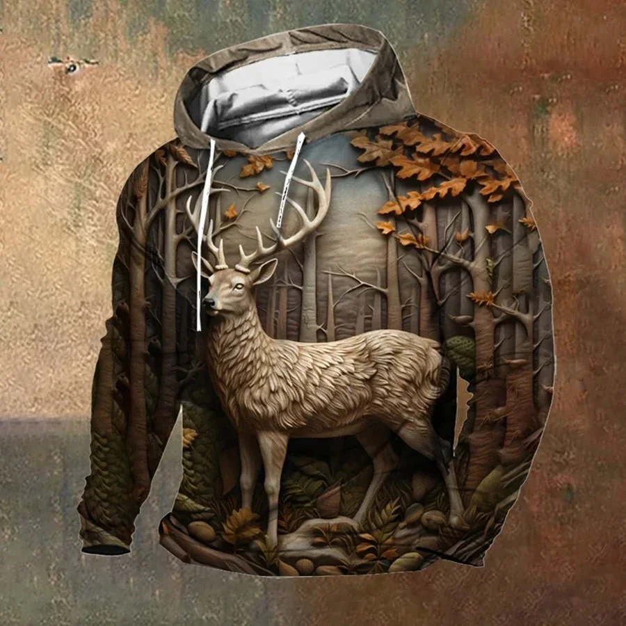 الرجال الرجعية الغربية 3D الدنيم المطبوعة مقنعين البلوز عارضة المتضخم فضفاض ملابس للرجال قمة الموضة الشارع الرياضية