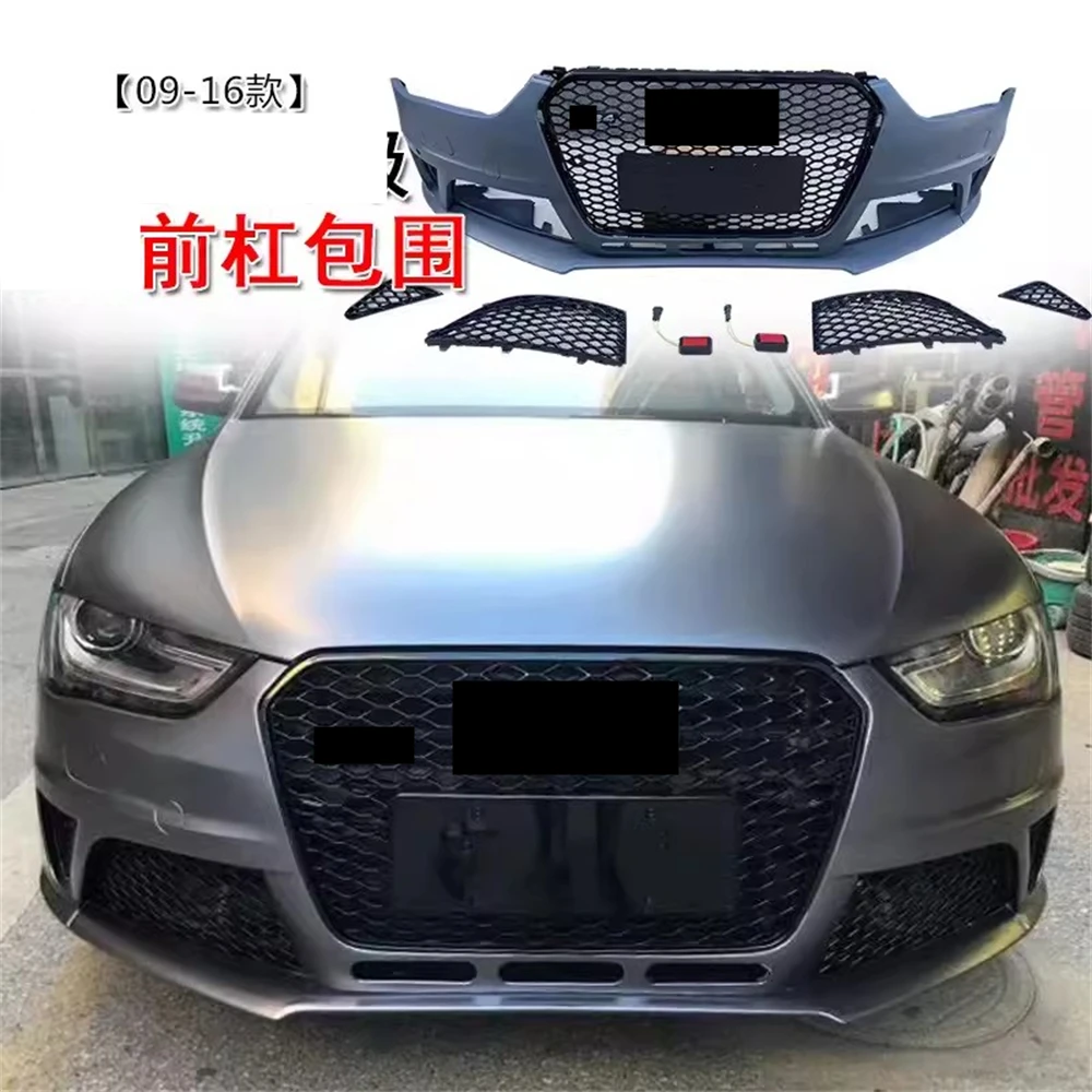 Car Surround front Bumper assembly grill fog lamp cover for 09-16 Audi A4L modified RS4 Body kit