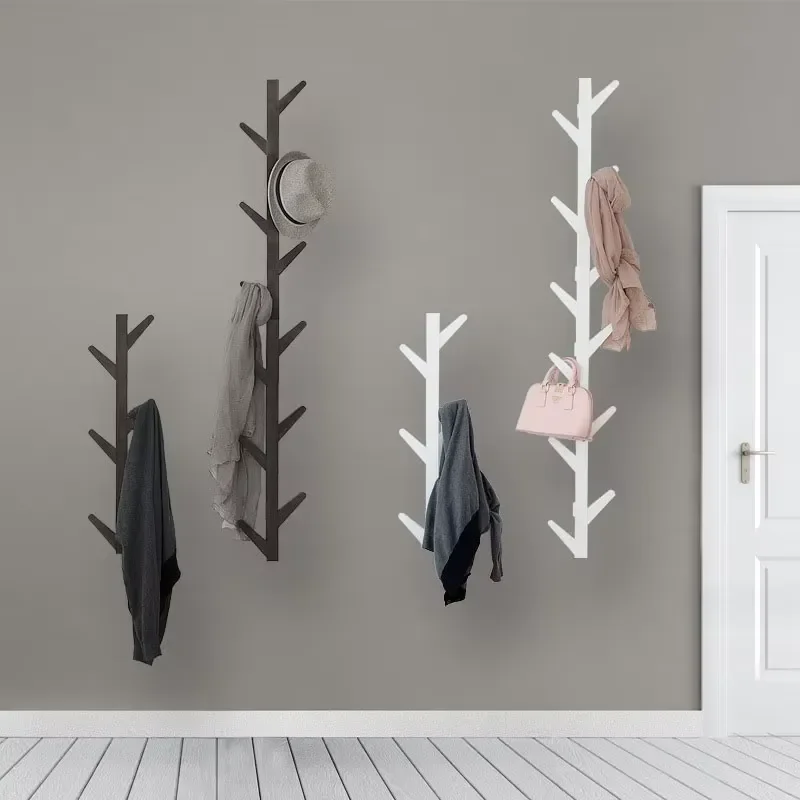JP150420 Mrosaa Creative Bamboo And Wood Hanger Wall Hanging Hanger Living Room Bedroom Decoration Hanger Wall Shelf 6/8/10