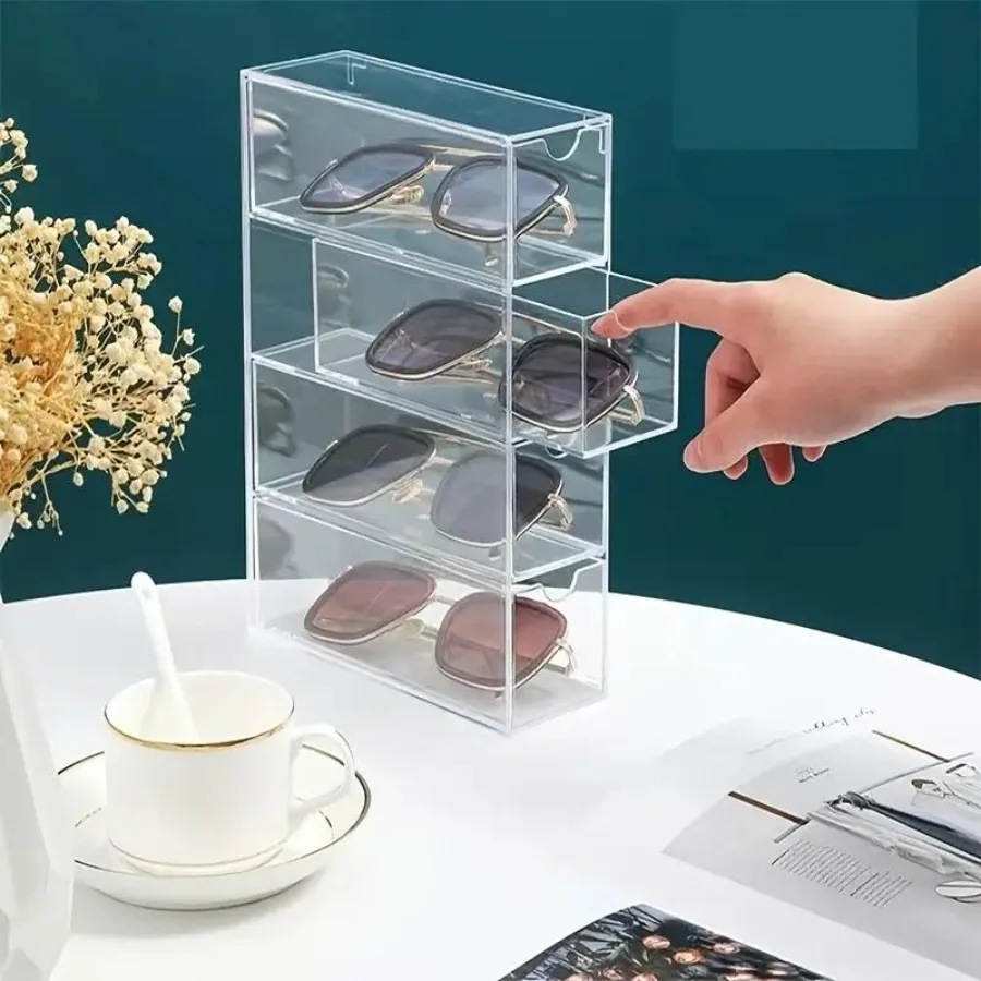 

2pcs Transparent Drawertype Multifunctional Storage Box Acrylic Cosmetics Stationery Organizer Box Multicompartment Dustproof L