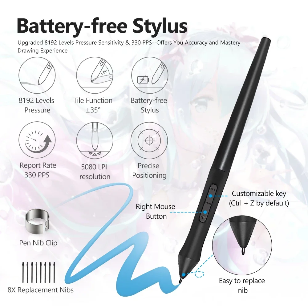 تابلت T906 Artist Digital Pen مع 10 مفاتيح سريعة للرسم/الرسم، وكمبيوتر لوحي للرسومات لأجهزة Mac وWindows PC وAndroid #3