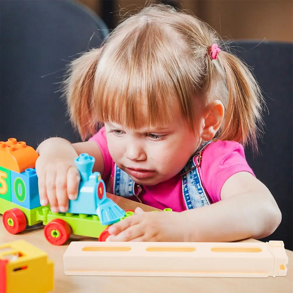 3 stuks kaarthouder kunststof opbergdoos voor accessoires bouwspel voor kinderen treinclips domino blokken speelgoed domino trein