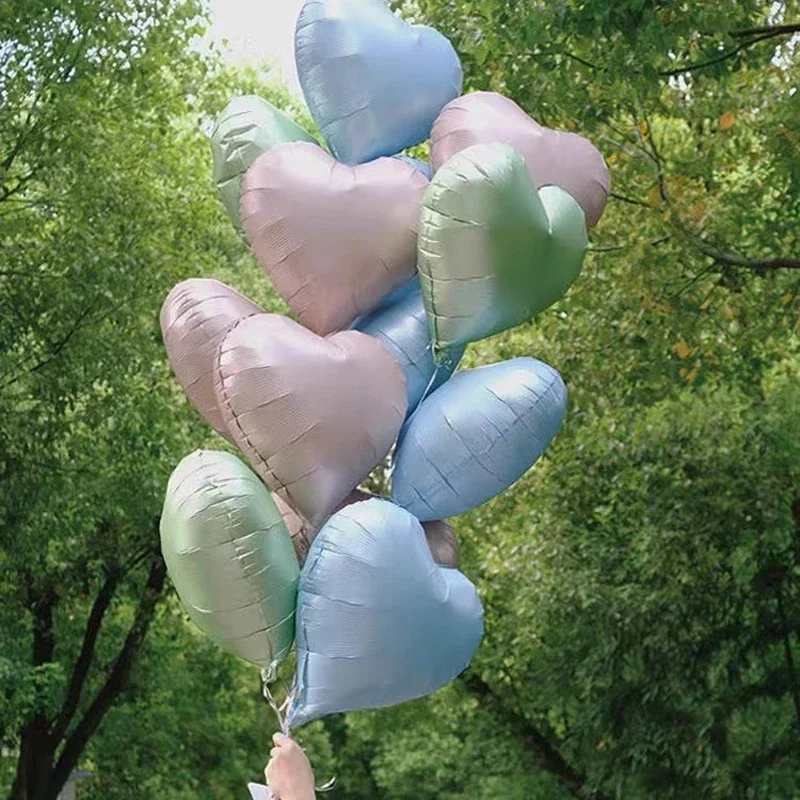 3/5/10pcs 18 inch heart-shaped foil balloons in blue, pink,white,cream,Valentine's Day proposal, wedding,birthday party