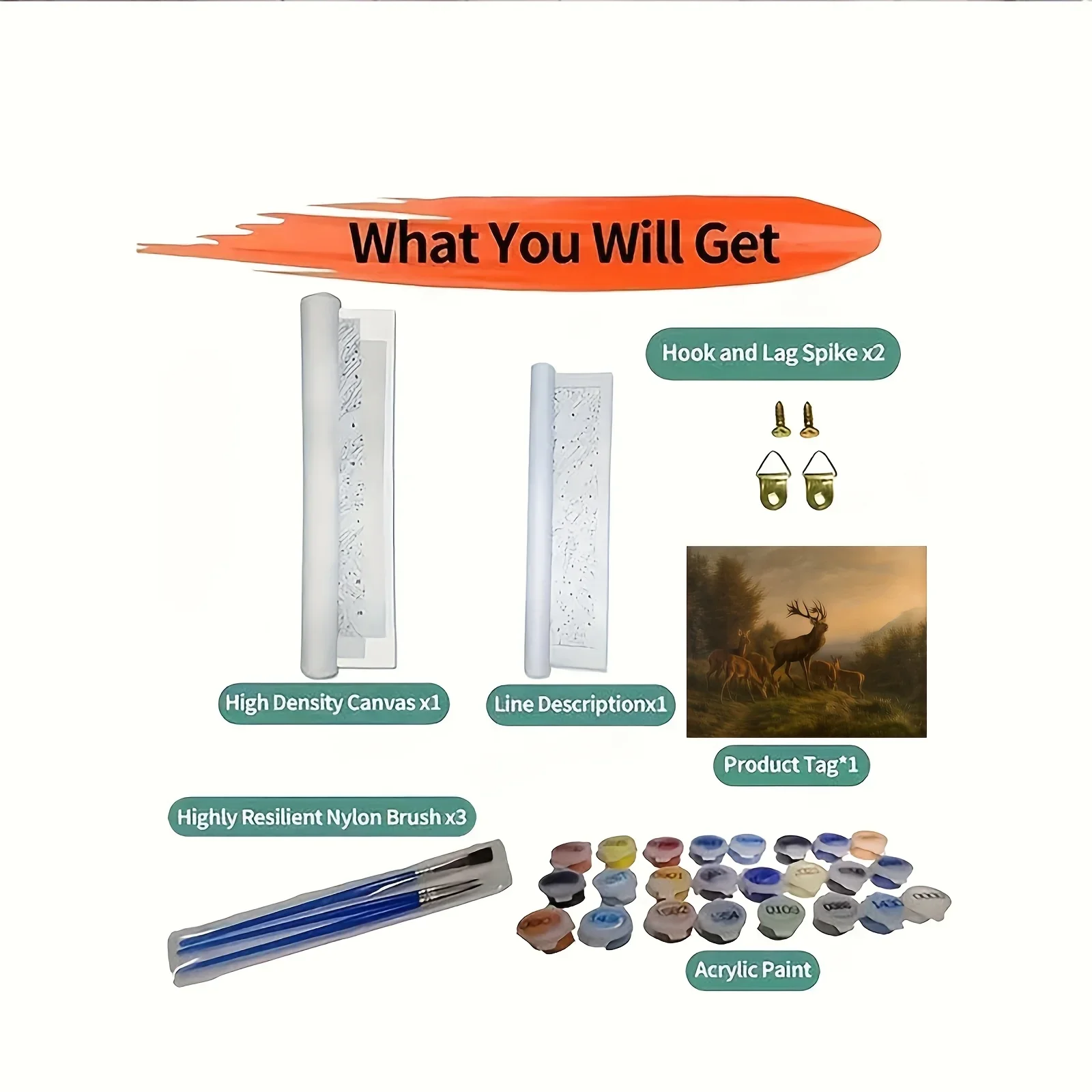 [2D Flat Frameless][Professional Art Use] 1 Set Beginner's DIY Digital Oil Painting Kit, Cross-Border E-commerce Decorative Pain - view 4