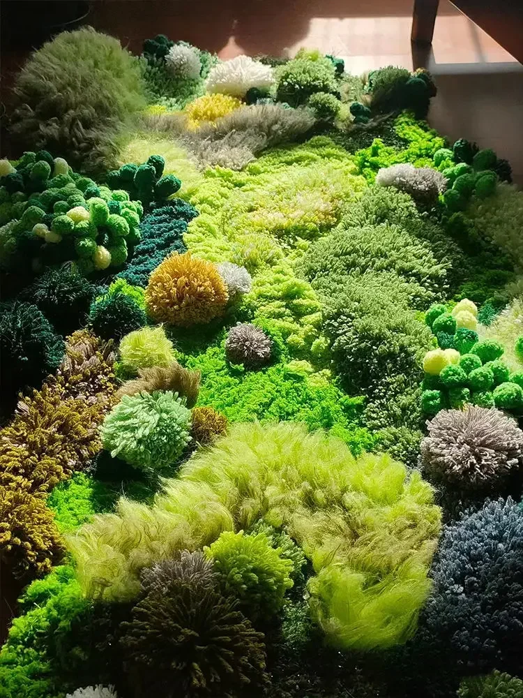 

v Мох ковер тканая сумка из материала «сделай сам», ручная работа, нишевое одеяло для украшения дома