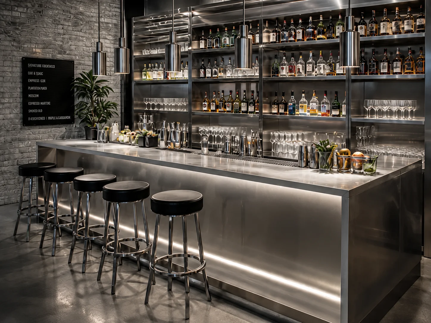 Factory Sale Stainless Steel Commercial Bar Serving Counter With Refrigerator New Style Bartending Workbench For Cocktail Making