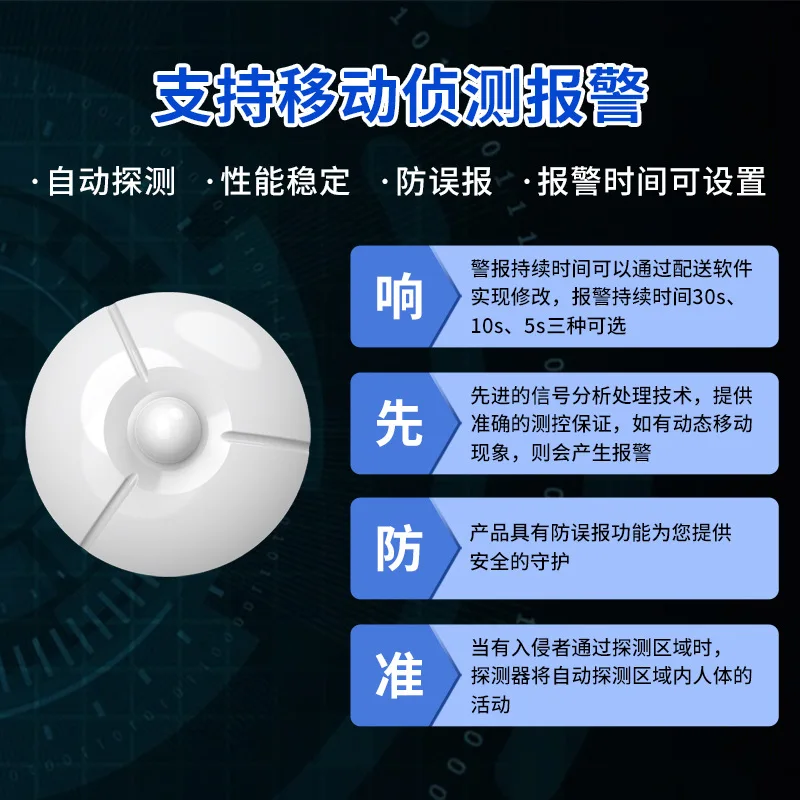 Ceiling mounted infrared detector rs 485 Infrared body sensing Room anti-theft alarm Infrared sensor