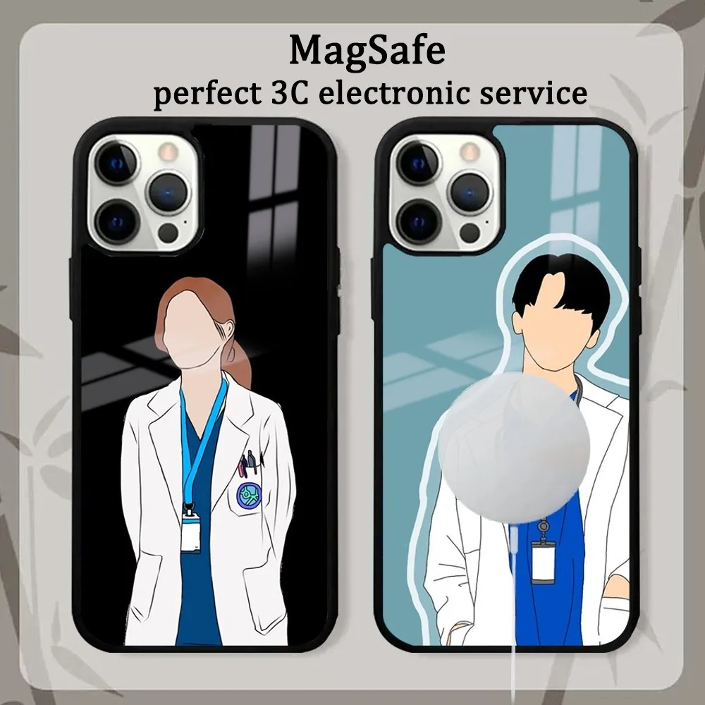 Nurse Medical Medicine Health Heart Phone Case For iPhone16 15 14 13 12 11 Pro Max Plus Mini Mirror Magnetic Cover