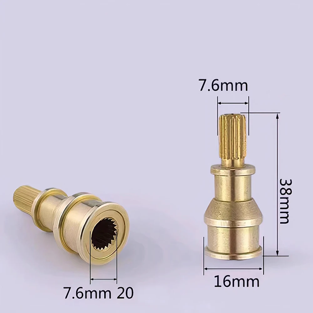 1Pcs Valve Core Rod Brass 7.6mm 20tooth Faucet Valve Extension Rod Extended Valve Stem Replacement For Faucets Valve Accessories