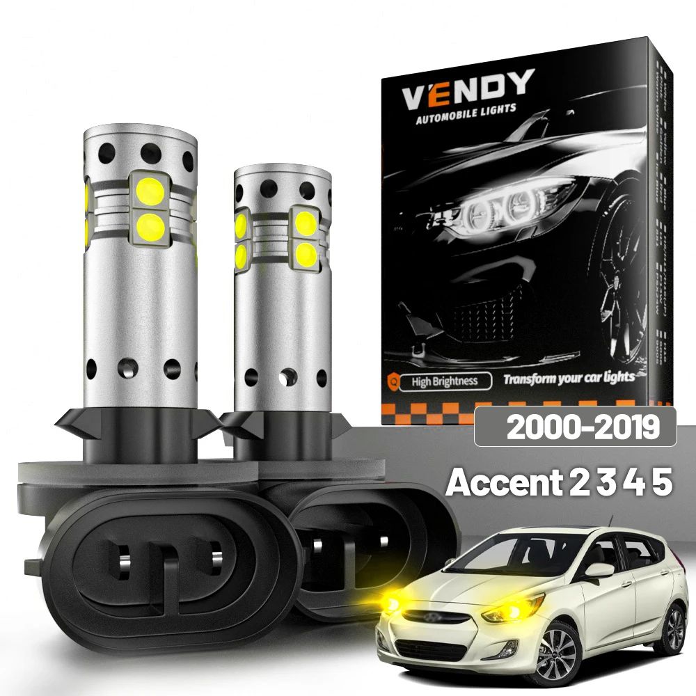 

2 шт. светодиодные противотуманные фары для Hyundai Accent 2 3 4 5 2000-2019 2005 2006 2007 2010 2011 2012 2014 2015 2016 2017, аксессуары Canbus