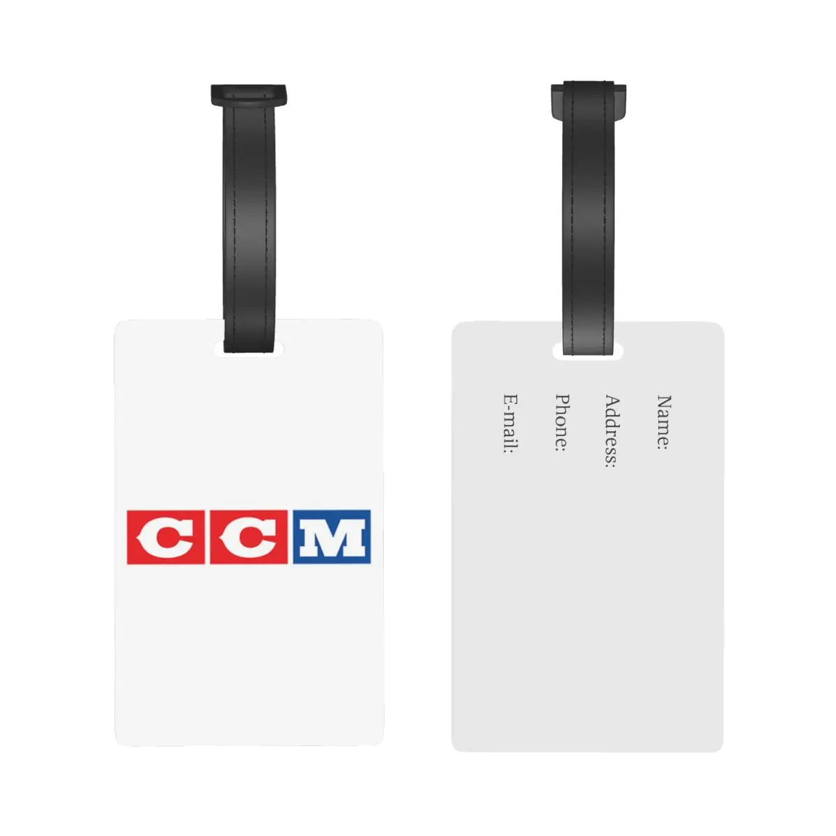 CCM Retro Ice Hockey Logo 2 Luggage Tags Suitcase Accessories Travel Baggage Boarding Tag Portable Label Holder ID Name Address