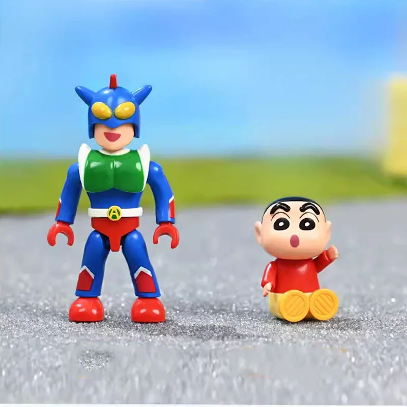 2024 New Keeppley Crayon Shin-chan Action Kamen Toy Car Building Blocks Assembly Girl Model Cartoon Kawaii Birthday Gift