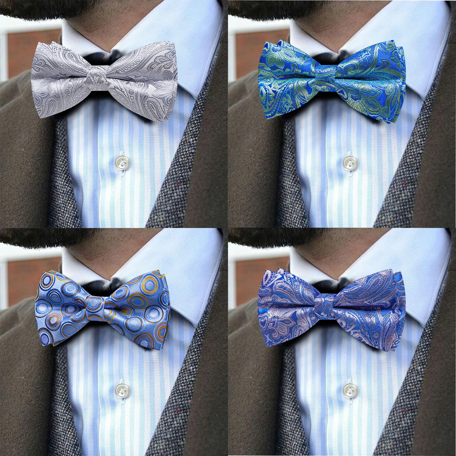 Bow Tie Pre Tied - Pre-tied Bowtie for Men Classic Paisley