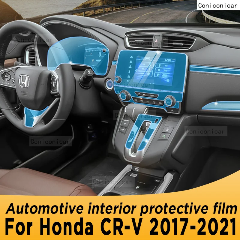 

For Honda CR-V 2017-2021 2020 Gearbox Panel Navigation Automotive Interior Screen TPU Protective Film Cover Anti-Scratch Sticker