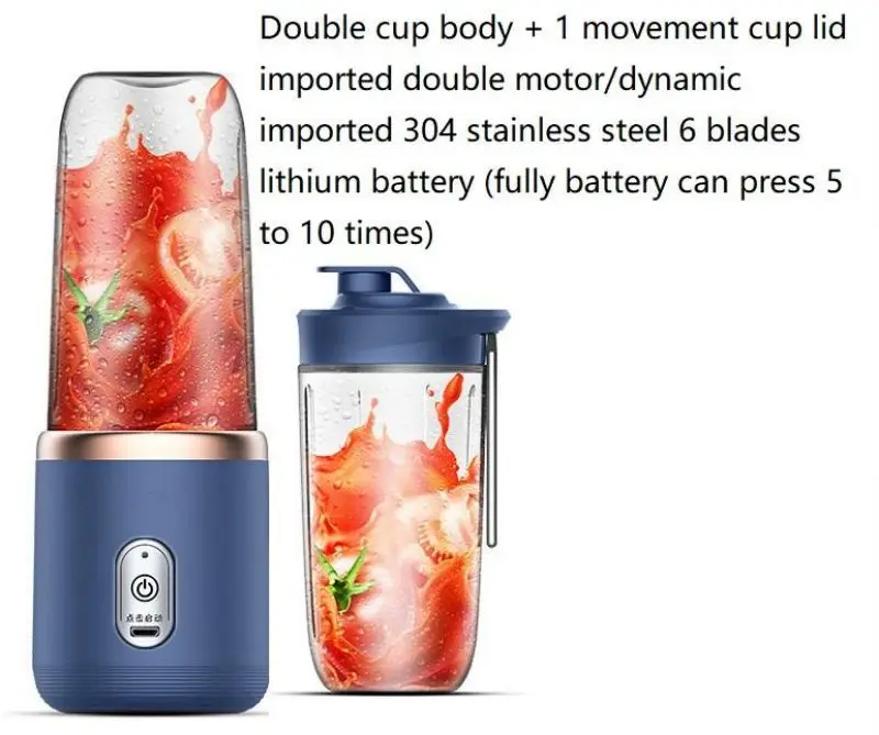 Portable Electric Juicer Blender Usb Mini Fruit Mixers Juicers Fruit Extractors Food Milkshake Multifunction Juice Maker Machine