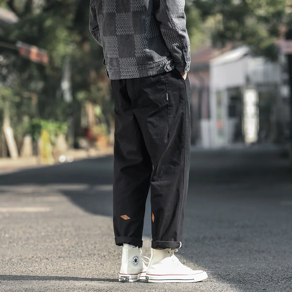 

Ретро японские брюки с прямыми штанинами, мужские повседневные свободные брюки, весна-осень, новые брюки Faion Label, рабочая одежда