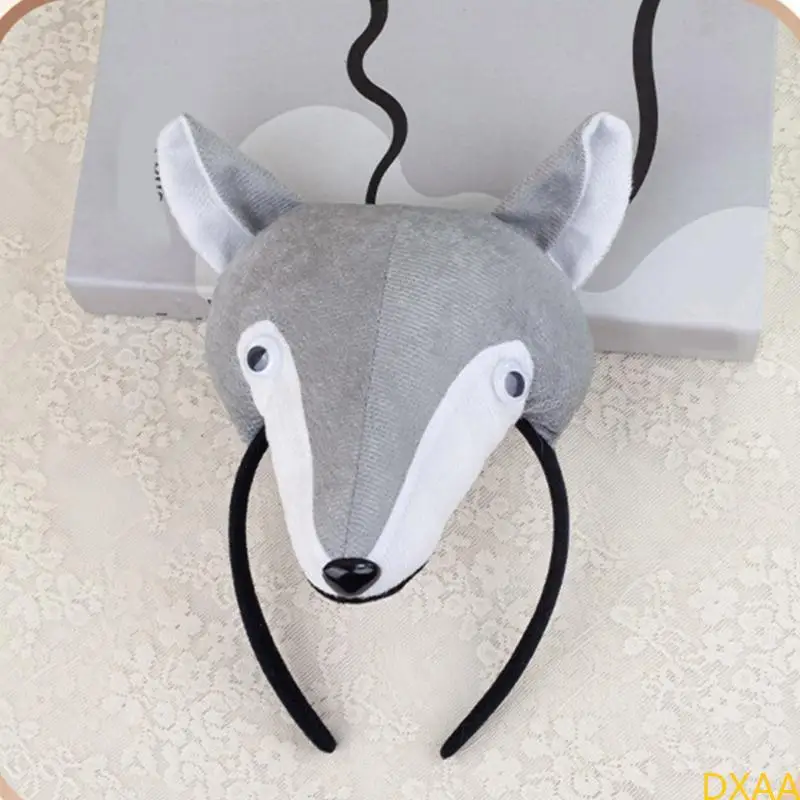 DXAA WOLF Kostuum Accessoire Wolf Headband Tail Bowtie Rok voor Kid Halloween Cosplay