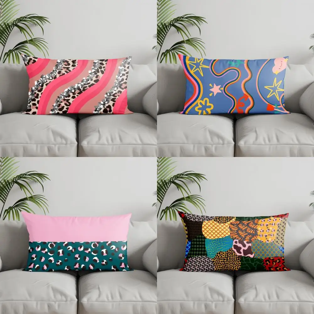 Home Decor Colorful Abstract Pattern Pillow Suitable For Sofa Bedroom Car Pillow Cover Cushion Rectangular Back Cushion