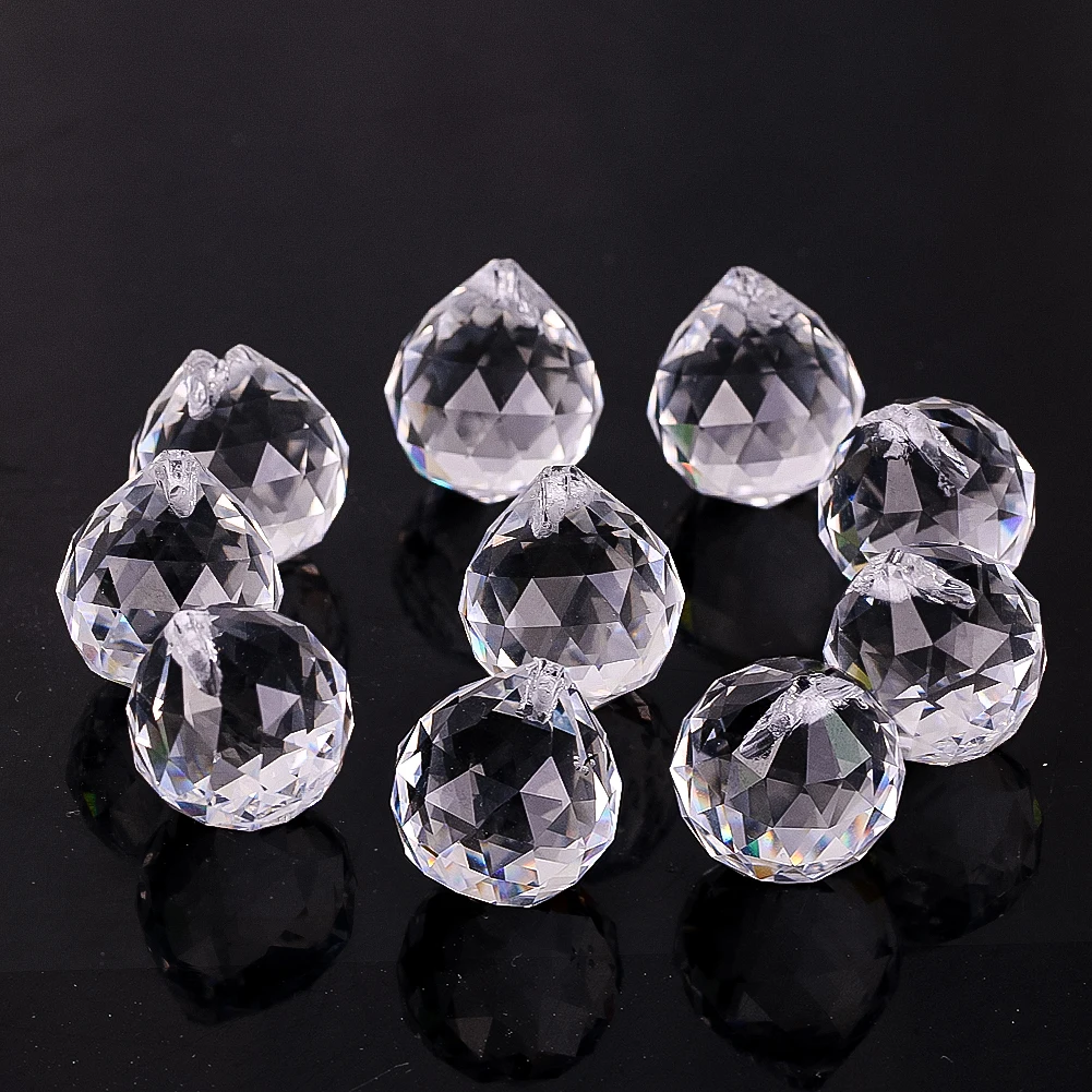 1PC 20mm Crystal Ball Pendant Prism Suncatcher DIY Wind Chime Pendant Accessories Garden Crafts Crystal Ball Decoration