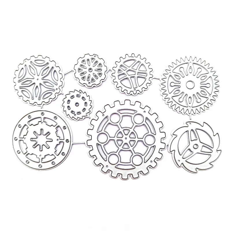 Crazyclown 8pcs  Round Shape Lace Carbon Steel Embossing Metal Cutting Dies Photo Album Decor Knife Mould DIY Scrapbooking