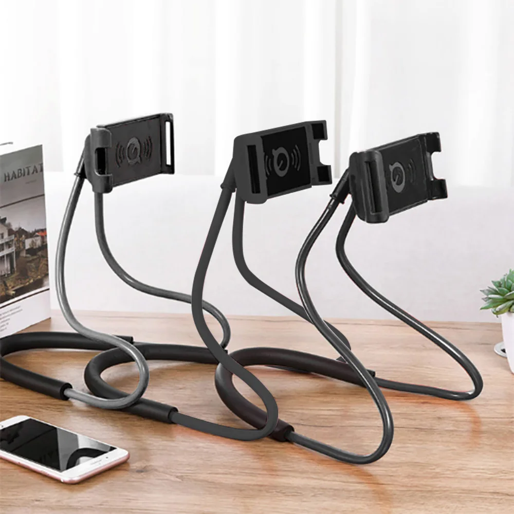 

Lazy Hanging Neck Phone Stand Holder Rotatable Mobile Phone Stand Necklace Bracket Bed 360 Degree Phone Holder For Smartphones