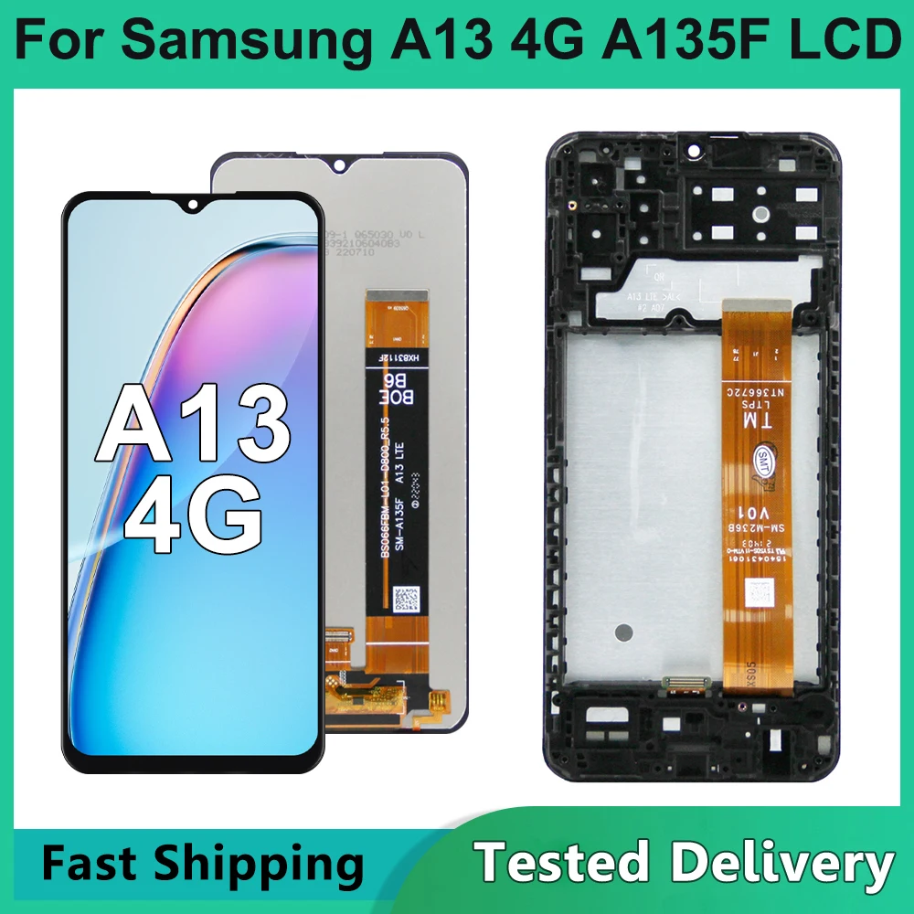 

6,5-дюймовый ЖК-дисплей с сенсорным экраном и дигитайзером для Samsung A13 4G A135F LTE A135U A135B A135U1-сменный экран для мобильных устройств