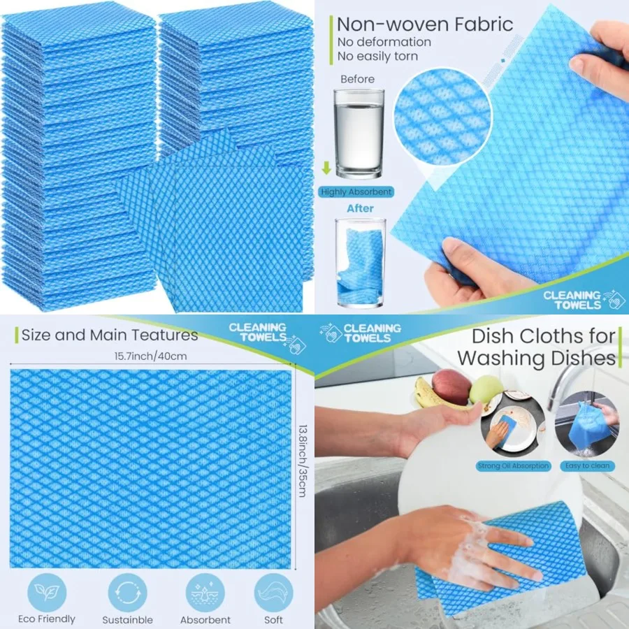 300 Pcs Disposable Dish Cloths for Kitchen Disposable Cleaning Cloth and Towels Handy Cleaning Wipes Disposable Rags for Kitche