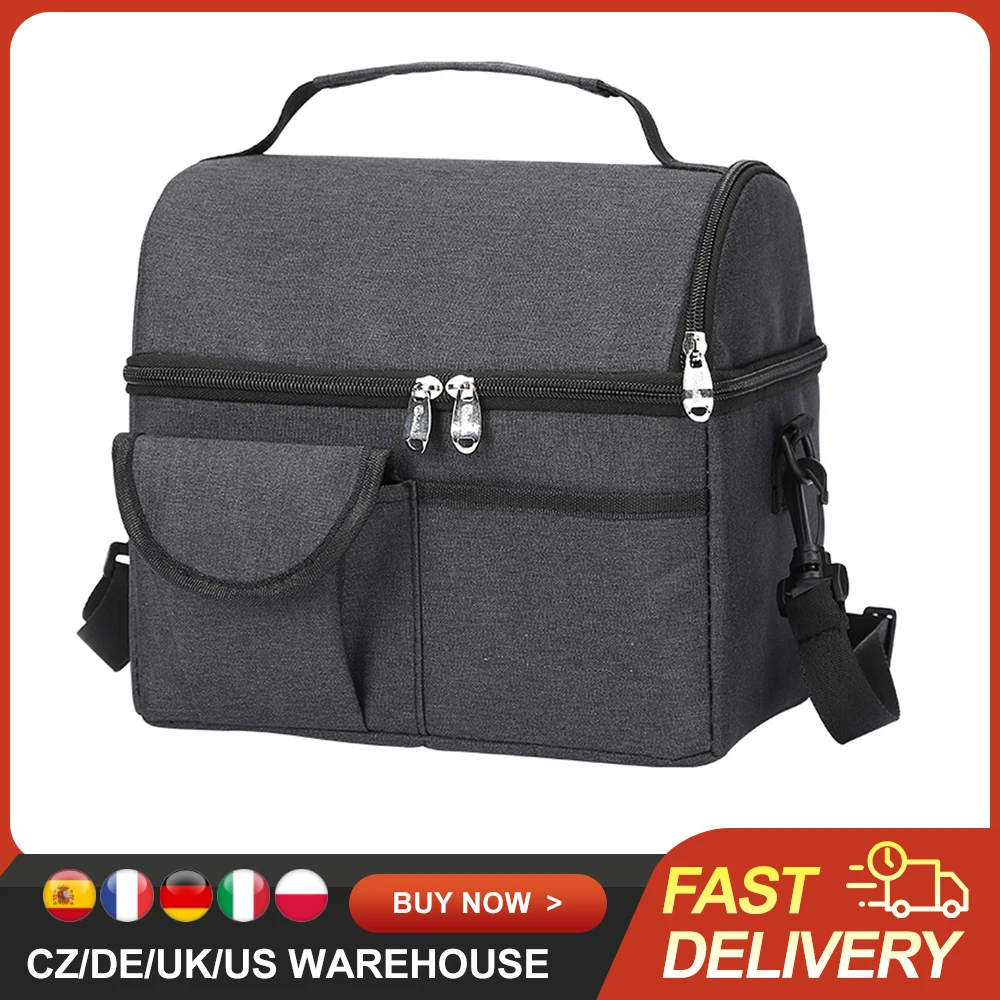 Portable Double Layer Insulated Cooler Bag Lunch Bag Tote for Camping BBQ Picnic Outdoor Activities