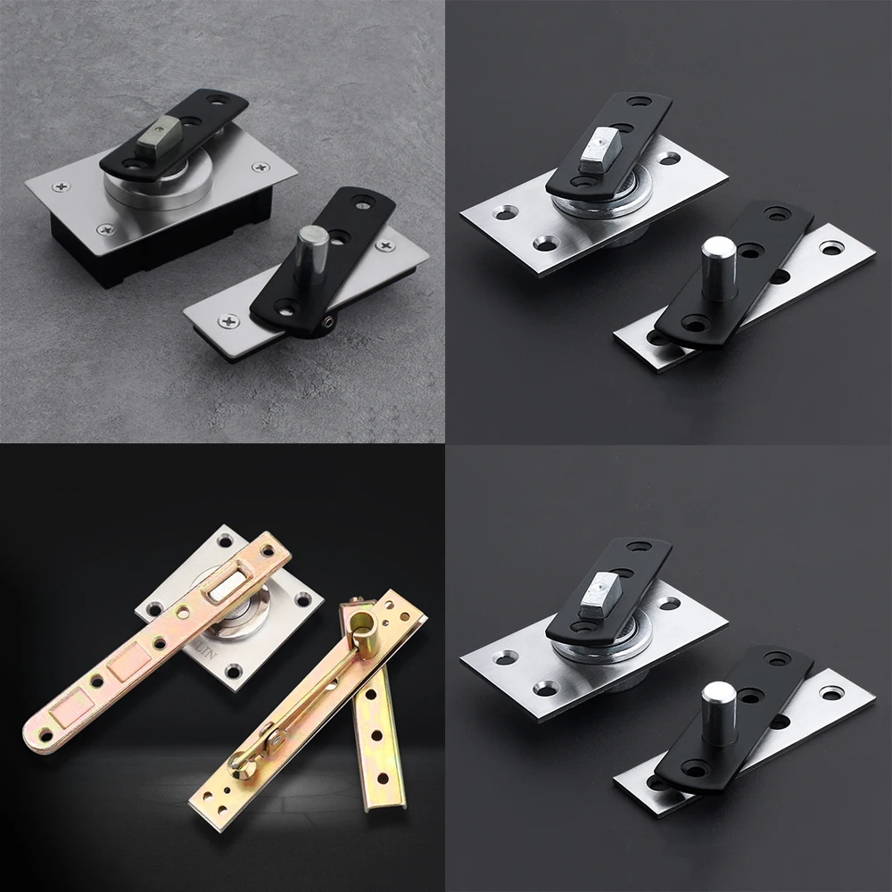 Brand New 1Set Heavy Duty Door Pivot Hinges 360° Rotary Invisible Hidden Door Hinges Door Shaft Install Up and Down