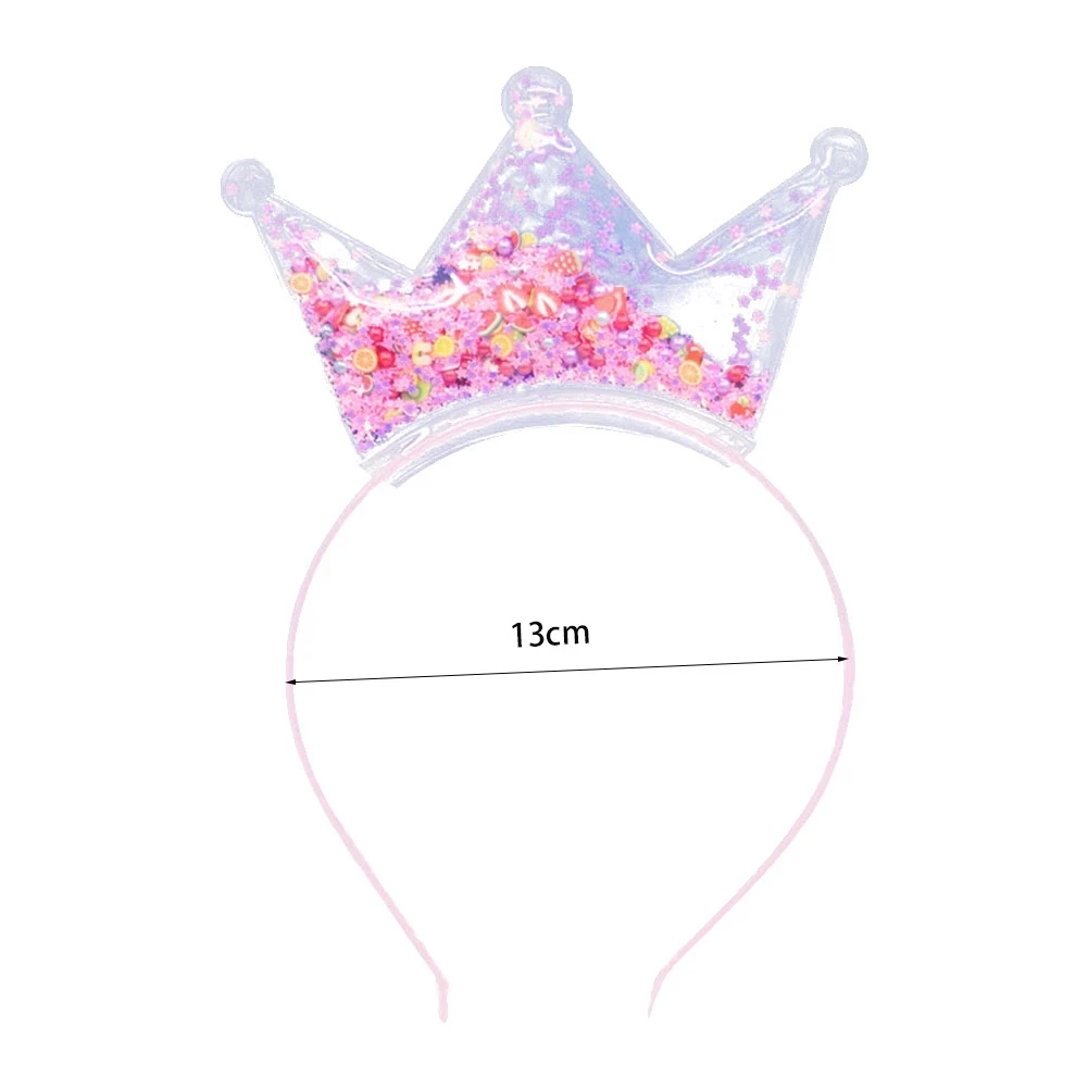 2024 Trendy Bling Crown Hair Band Shiny Sequins Princess Headband for Girls Lovely Hair Accessories For Kids Headwear Birthday