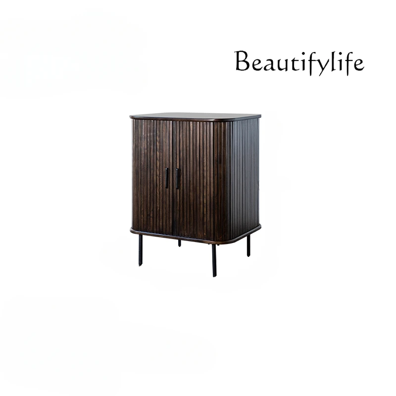 

/Danish Design Solid Wood Entrance Cabinet Modern Minimalist Locker Curio Cabinet Nordic Refrigerator Cabinet