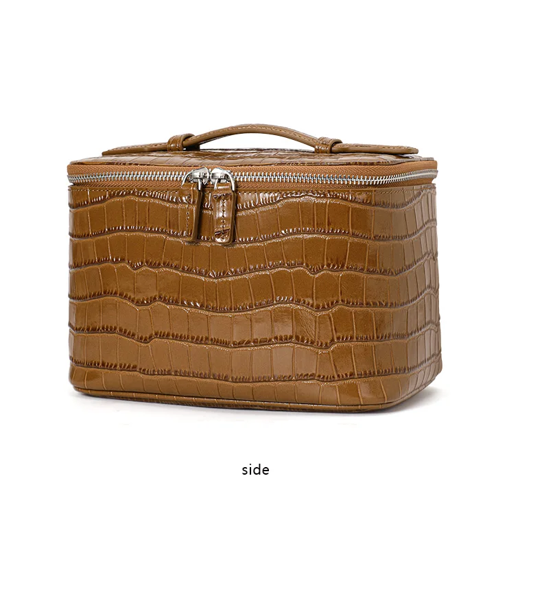 Aidrani Mini-Quadrat-Tasche aus echtem Leder mit Krokodilmuster, Handtasche mit großem Fassungsvermögen, Aufbewahrungstasche für Damen – Detail 11