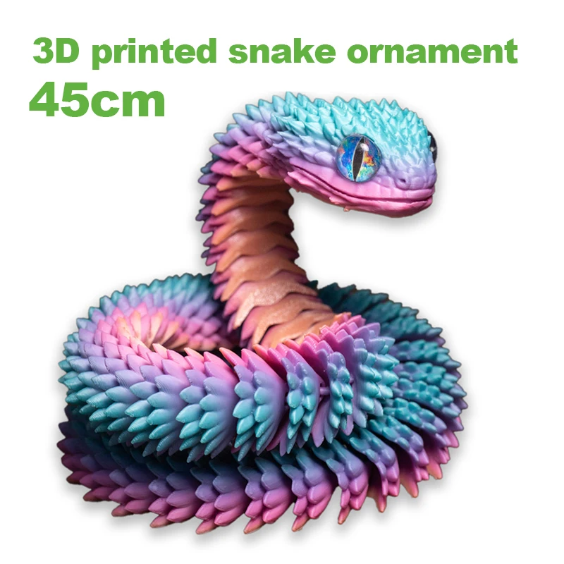 3D Printing Viper Full Joint Removable Landscape Desktop Ornament Simulation Animal Snake Decoration Gift