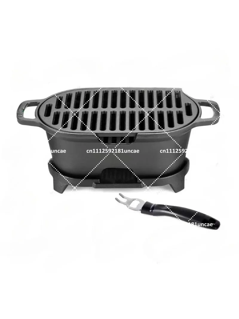Cast Iron Charcoal Grill for Outdoor Cooking, Camping, Picnic, Portable BBQ, Tailgate, Backyard Park