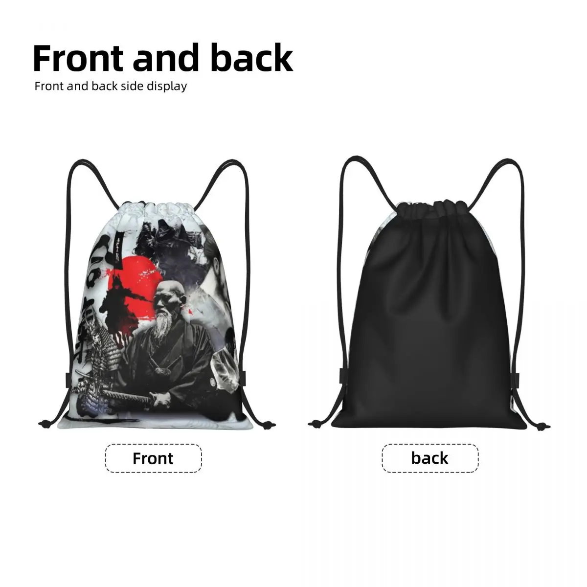 Aikido Leben Philosophie Kordel zug Tasche Männer Frauen tragbare Turnhalle Sport Sackpack japanische Samurai Shopping Lagerung Rucksäcke