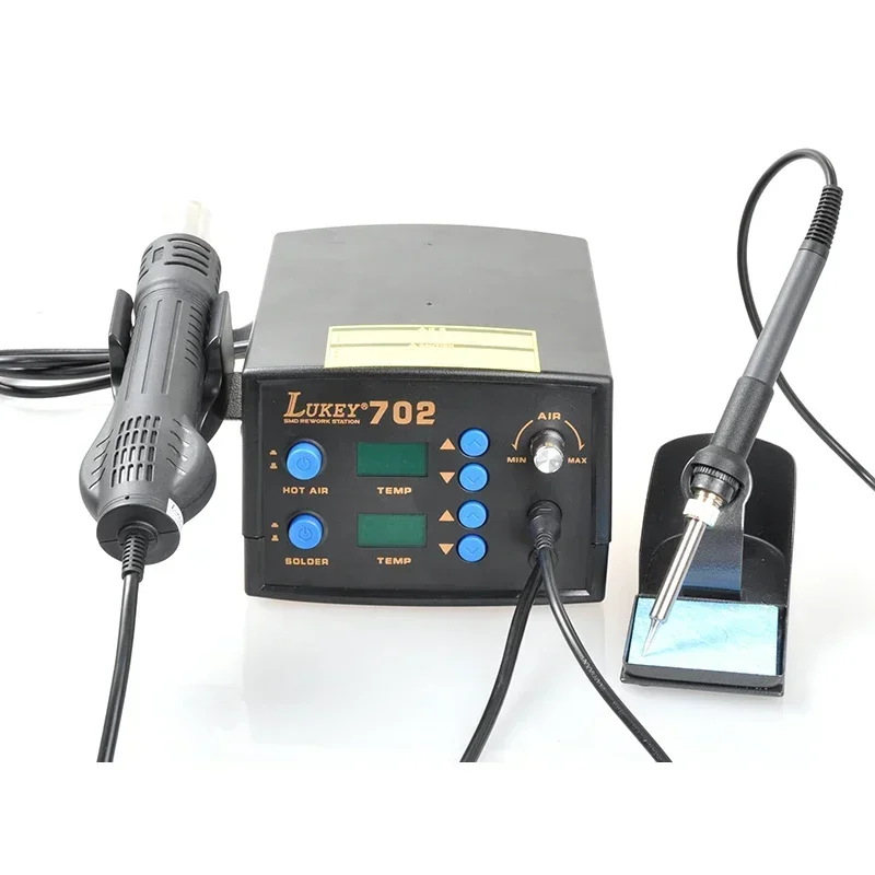 Lukey702 Digital Regulatable Soldering Station BGA SMD Hot Air Gun Solder Iron 2 In 1 Adjustable Welding Machine