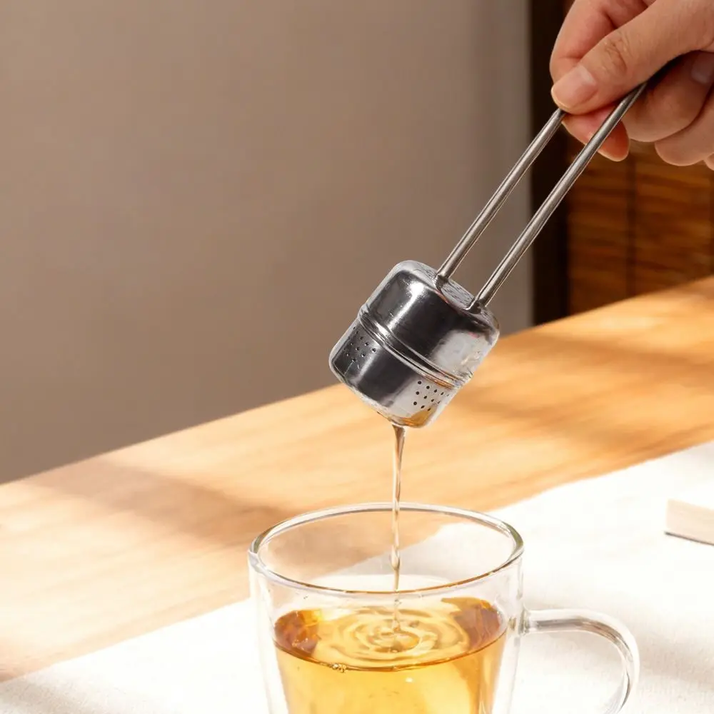 Stainless Steel Tea Infuser Reusable Fine Filter Loose Leaf Tea Strainer Easy Clean Extended Handle Tea/Coffee Press Infuser