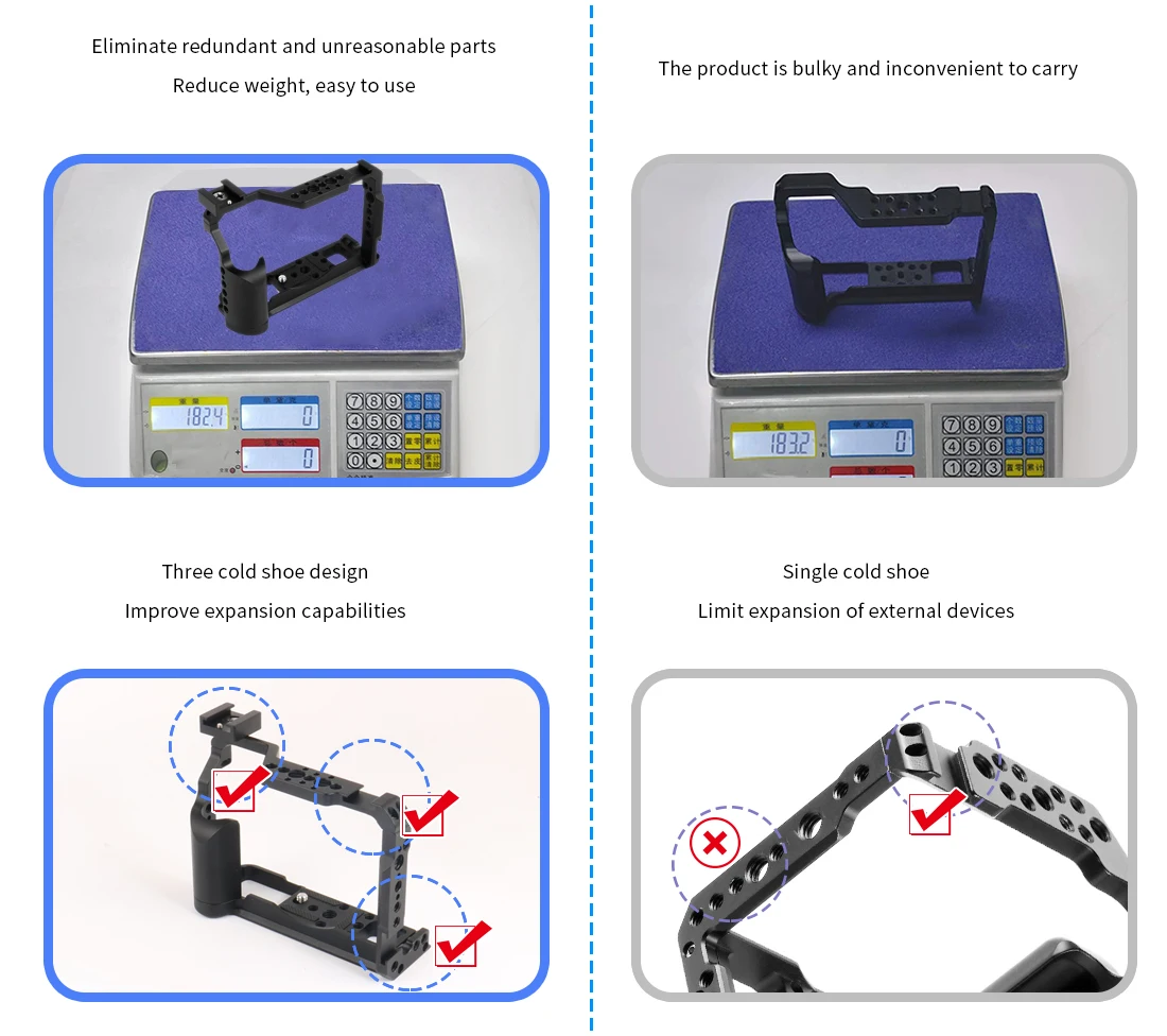 BGNing Aluminium Legierung Kamera Käfig Schutzhülle Stabilisator mit Kalten Schuh Halter für FUJI XT20/XT30 XT30II Kamera Schutzhülle – Detail 18