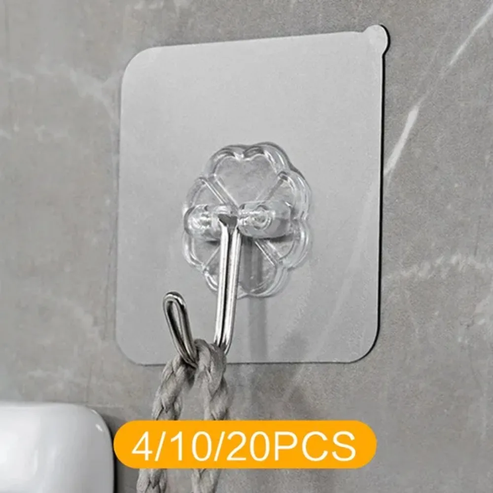 

JJYY 4/10/20Pcs Transparent Strong Self Adhesive Door Wall Hangers Hooks Suction Heavy Load Rack Cup Sucker for Kitchen Bathroom