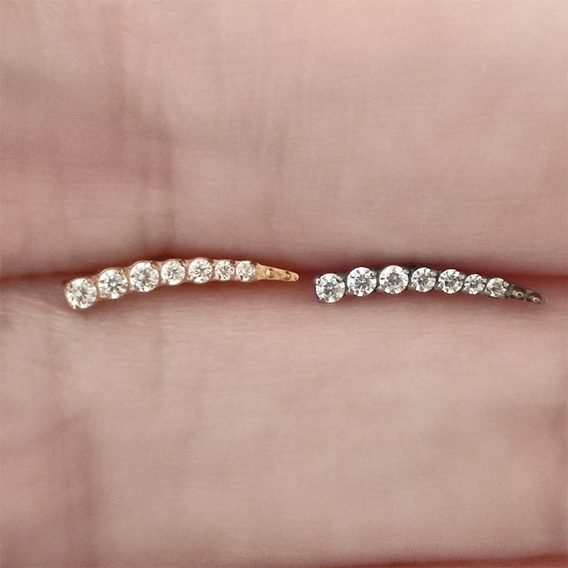 ASTM F136 Titanium 16G CZ Labret Stud Tragus Monroe Helix Cartilage Earlobe Piercing Earringss for Women Internal Thread Lip Rin