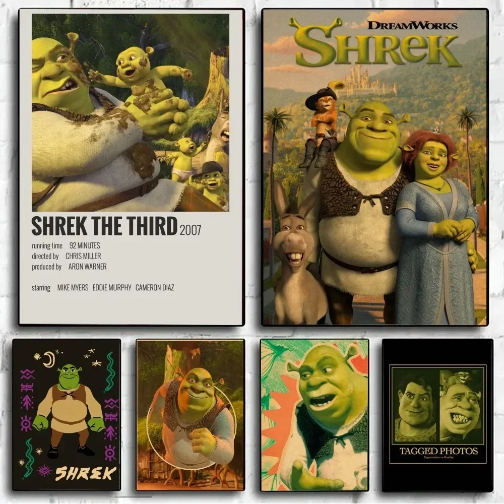 Shrek Classic Anime Poster No Framed Poster Kraft Club Bar Paper Vintage Poster Wall Art Painting Bedroom Study Stickers