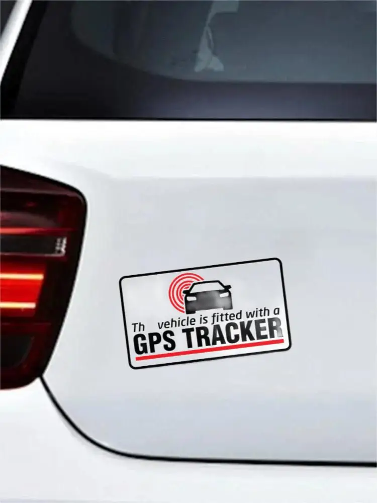 GPS Tracker Fitted Warning Sticker Decal Safety Sign Car Vinyl Car and Accessories Ornaments Jdm Decor Robot Gadgets