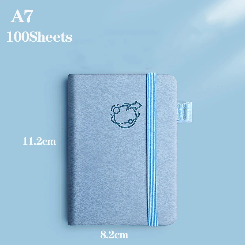 Mini A7 Pocket Notebook Handmade Leather 100Sheets Notepad Portable Travel Diary Planner Schedule Kawaii School Office Supplies