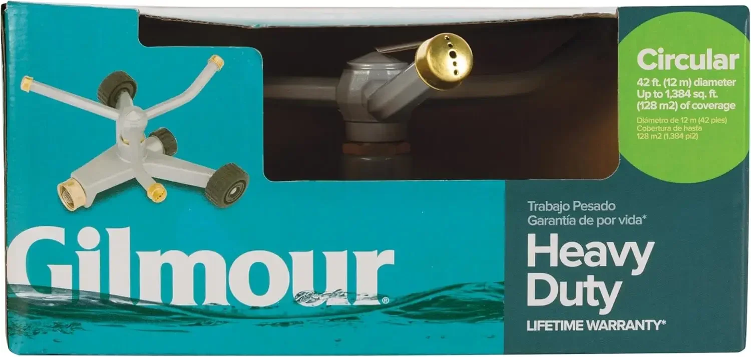 Hochleistungs-Spinnsprinkler mit 692 Quadratfuß und Rädern, drehbarer Sprinklerkopf aus Metall für 360-Grad-Abdeckung in Blumenbetten